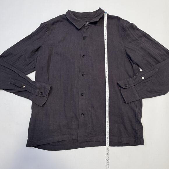 rag & bone Shirt Mens Medium Black Long Sleeve Button Front 100% Cotton Casual - Picture 3 of 12